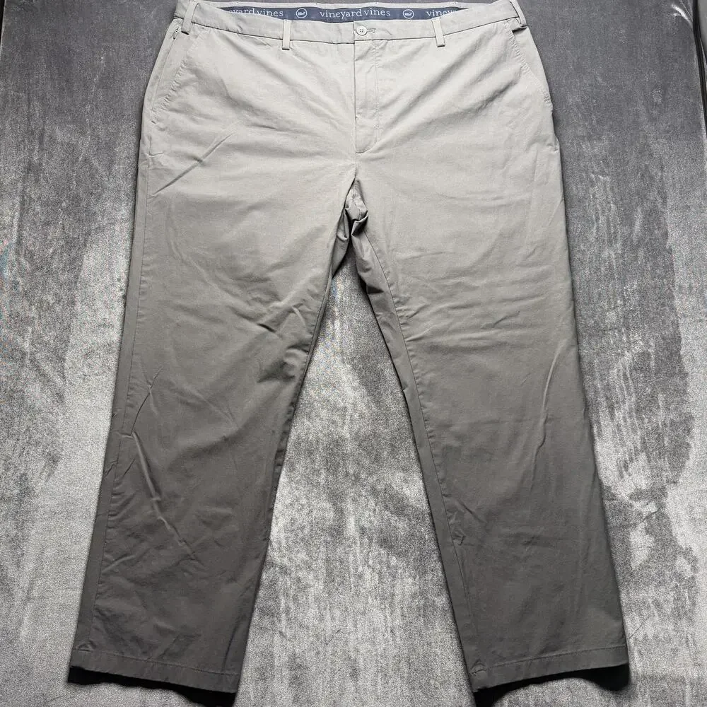 Vineyard Vines Chino Pants Mens 48x32 Gray On The Go Stretch Big & Tall